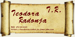 Teodora Radonja vizit kartica
